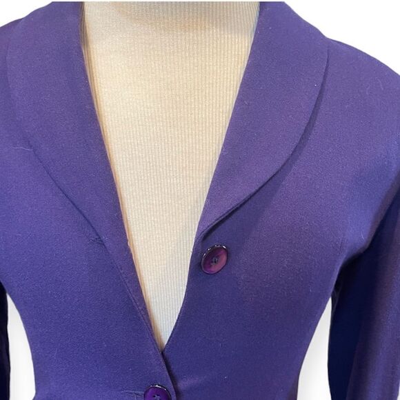 Vintage 80’s 90’s The Limited Collection Purple Jewel Tone Wool Blend Blazer S - Picture 2 of 10